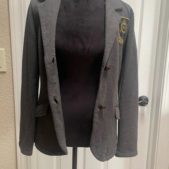 Ralph Lauren Charcoal Blazer with Gold Crest - Picture 6 of 9